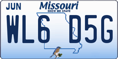 MO license plate WL6D5G
