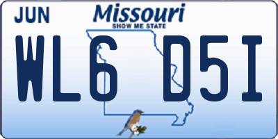 MO license plate WL6D5I