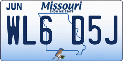 MO license plate WL6D5J