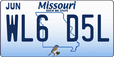 MO license plate WL6D5L