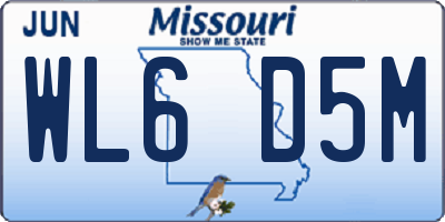 MO license plate WL6D5M