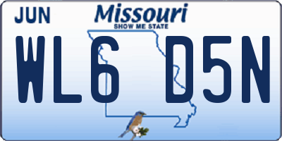 MO license plate WL6D5N