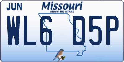 MO license plate WL6D5P
