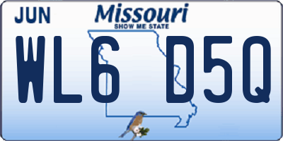 MO license plate WL6D5Q