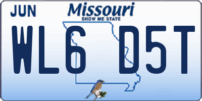 MO license plate WL6D5T