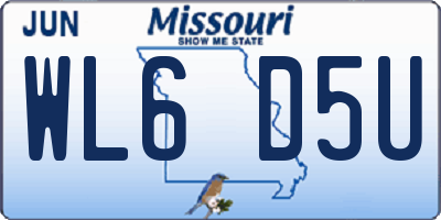 MO license plate WL6D5U
