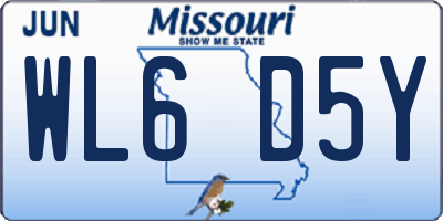 MO license plate WL6D5Y