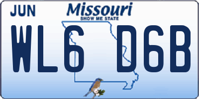 MO license plate WL6D6B