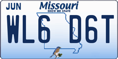 MO license plate WL6D6T