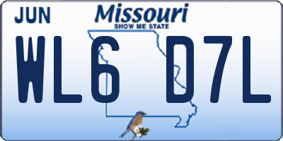 MO license plate WL6D7L