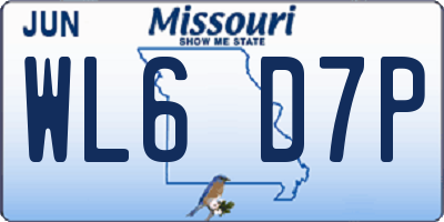 MO license plate WL6D7P