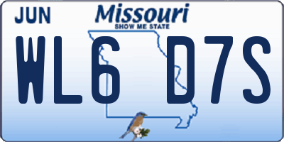 MO license plate WL6D7S