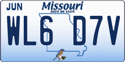 MO license plate WL6D7V