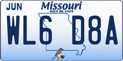 MO license plate WL6D8A