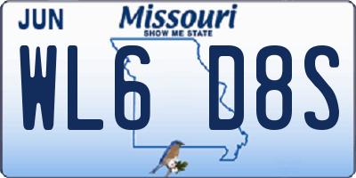 MO license plate WL6D8S