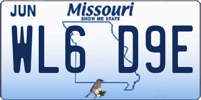 MO license plate WL6D9E