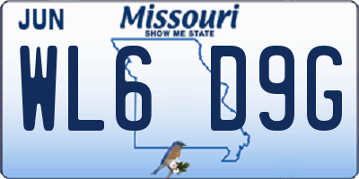 MO license plate WL6D9G