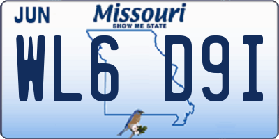 MO license plate WL6D9I