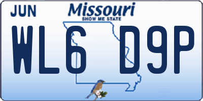 MO license plate WL6D9P