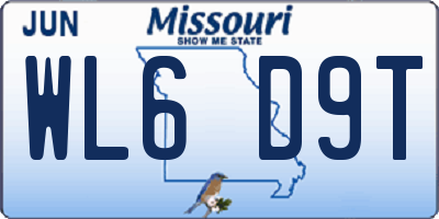 MO license plate WL6D9T