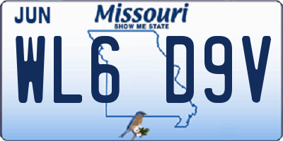 MO license plate WL6D9V