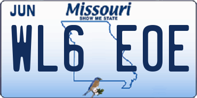 MO license plate WL6E0E