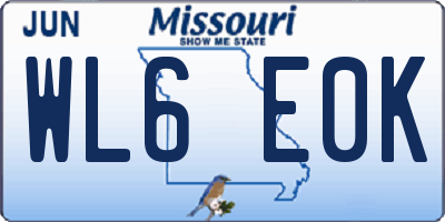 MO license plate WL6E0K