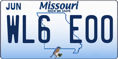 MO license plate WL6E0O
