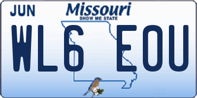 MO license plate WL6E0U