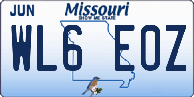 MO license plate WL6E0Z