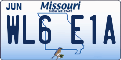 MO license plate WL6E1A