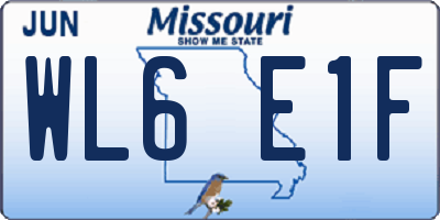 MO license plate WL6E1F