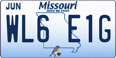 MO license plate WL6E1G