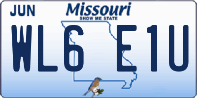 MO license plate WL6E1U
