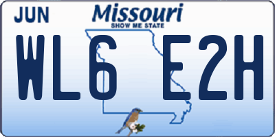 MO license plate WL6E2H