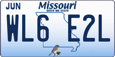 MO license plate WL6E2L