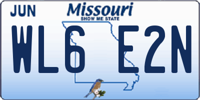 MO license plate WL6E2N