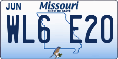 MO license plate WL6E2O