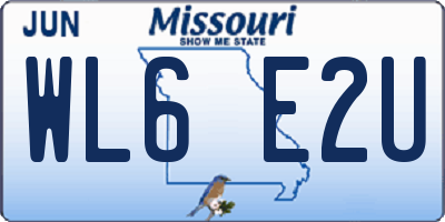 MO license plate WL6E2U