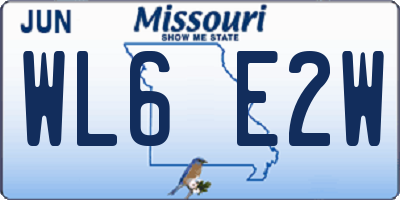 MO license plate WL6E2W