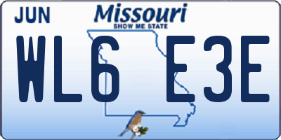 MO license plate WL6E3E