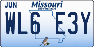 MO license plate WL6E3Y