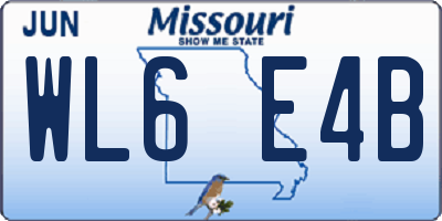 MO license plate WL6E4B