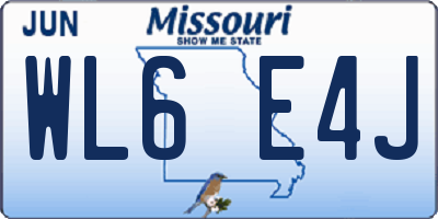 MO license plate WL6E4J