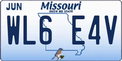 MO license plate WL6E4V