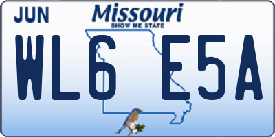 MO license plate WL6E5A