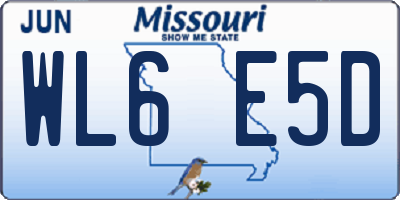MO license plate WL6E5D