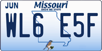 MO license plate WL6E5F