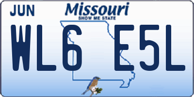 MO license plate WL6E5L