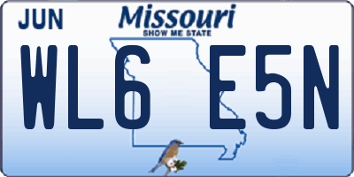 MO license plate WL6E5N